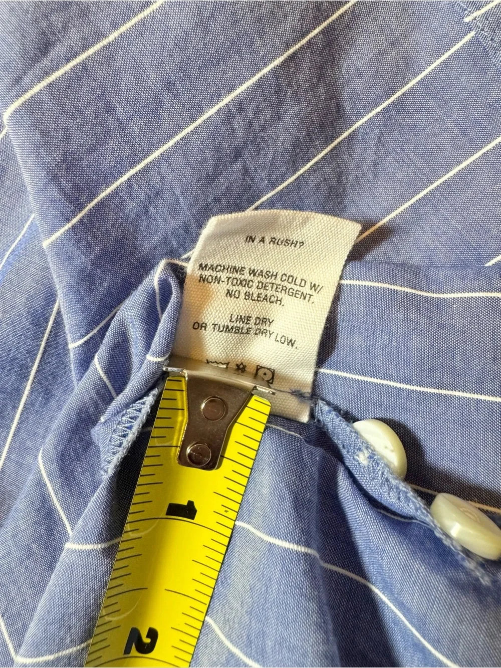 NWT Alex Mill Blue and White Striped Casual Popover Shirt Size Medium Loose Fit - Picture 13 of 13